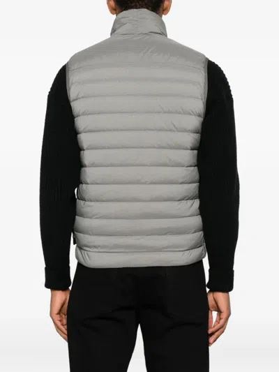Stone Island Down Vest With Seamless Feather Tunnels And Anti-drop In Gray