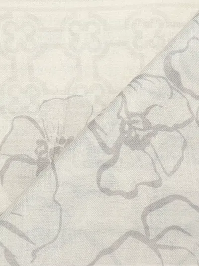 V73 Floral-print Scarf In Neutral