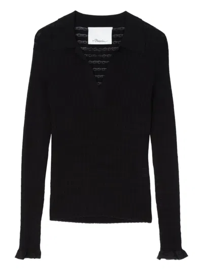 3.1 Phillip Lim Ribbed-knit Sweater In Black