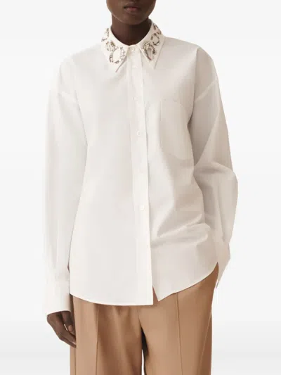 Fabiana Filippi Embellished-collar Shirt In White