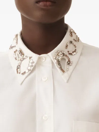 Fabiana Filippi Embellished-collar Shirt In White