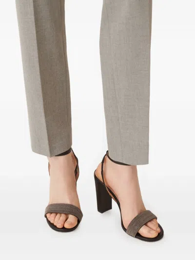 Fabiana Filippi Bead-embellished Block-heel Sandals