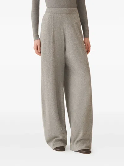 Fabiana Filippi Wide-leg Grey Pants With Relaxed Silhouette And Soft Texture In Gray