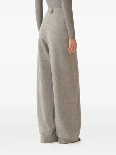 Fabiana Filippi Wide-leg Grey Pants With Relaxed Silhouette And Soft Texture In Gray