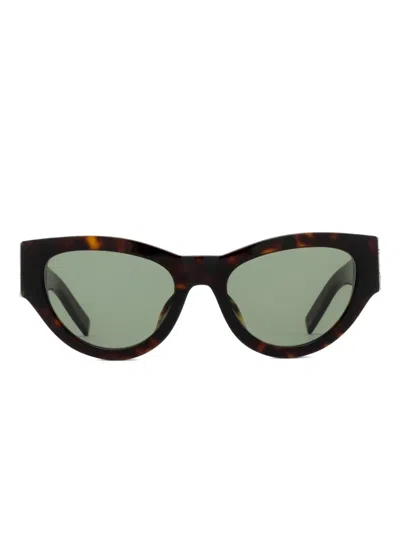 Saint Laurent Sl M94 Tortoiseshell Logo Sunglasses In Brown