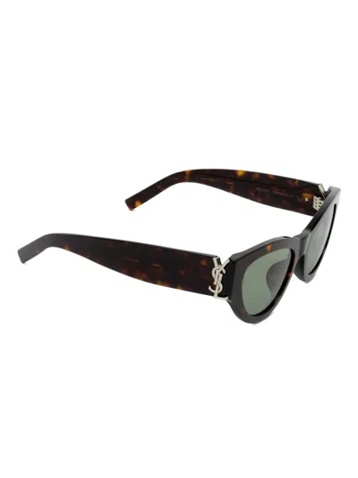 Saint Laurent Sl M94 Tortoiseshell Logo Sunglasses In Brown