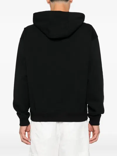 Versace Statue-print Cotton Hoodie In Black