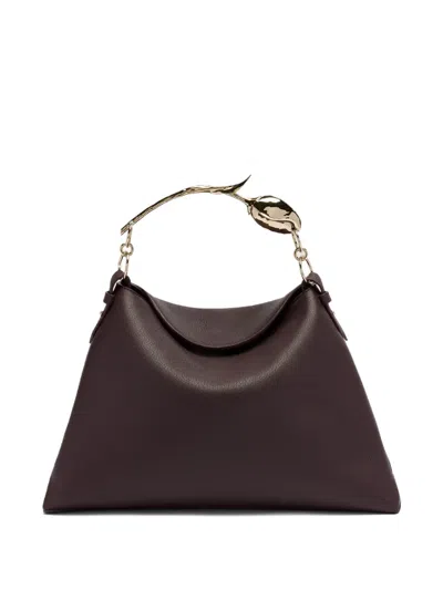 Erdem Midi Bloom Tulip-handle Leather Tote Bag