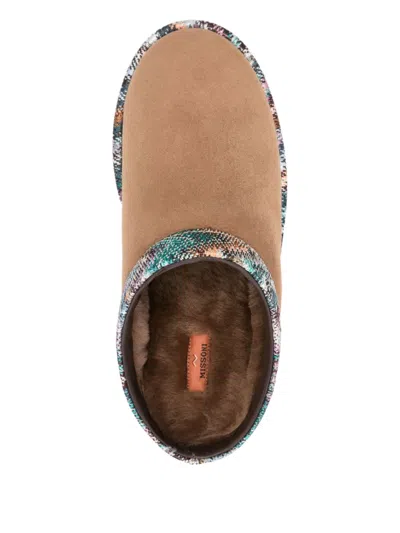 Missoni Patterned-trim Slippers In Multi