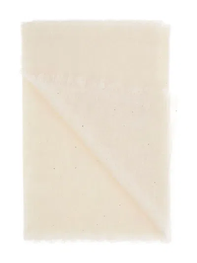 Faliero Sarti Altea Wool Blend Scarf With Sequins In Neutral