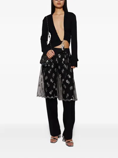 Christopher Esber Floral-lace Trousers In Black