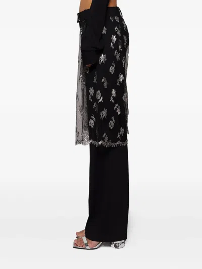 Christopher Esber Floral-lace Trousers In Black
