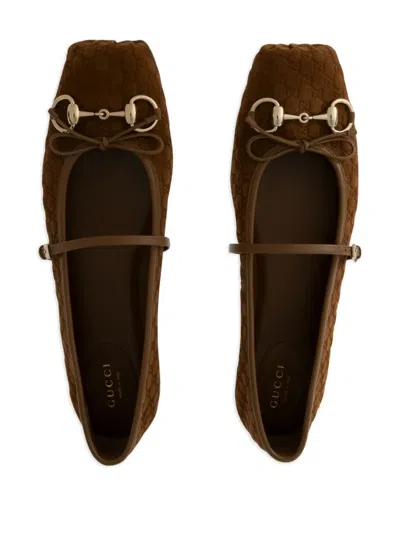 Gucci Horsbit Ballet Flats In Brown