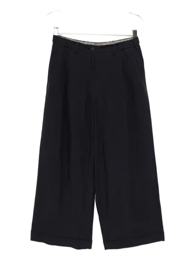 Ziggy Chen Linen Trousers In Black