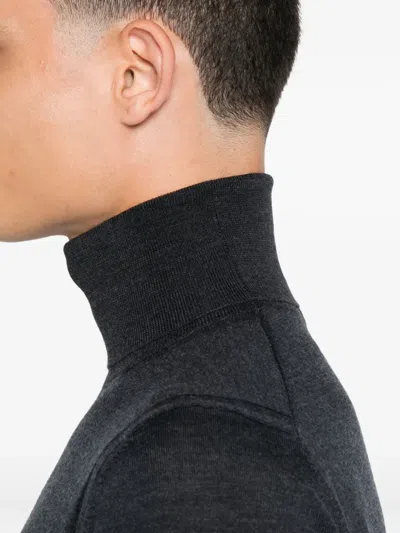 Paolo Pecora Turtleneck Wool Sweater In Black