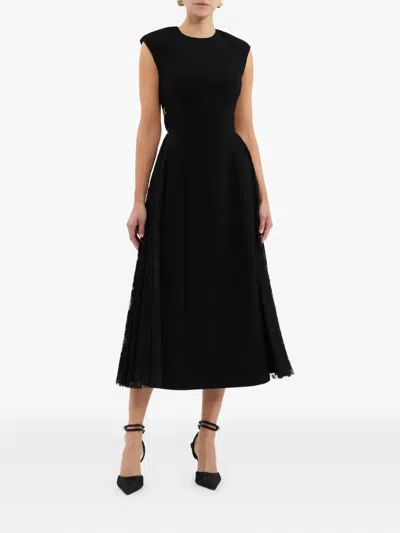 Rebecca Vallance Milena Lace Midi Dress In Black