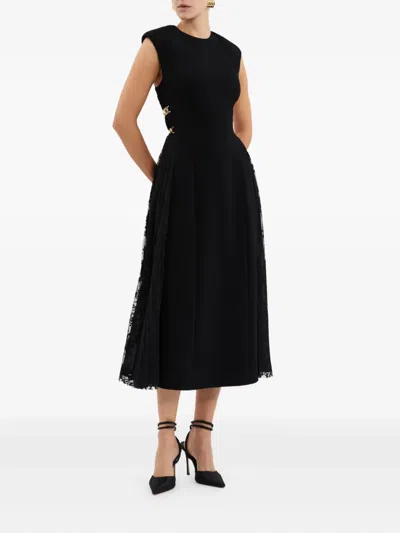 Rebecca Vallance Milena Lace Midi Dress In Black