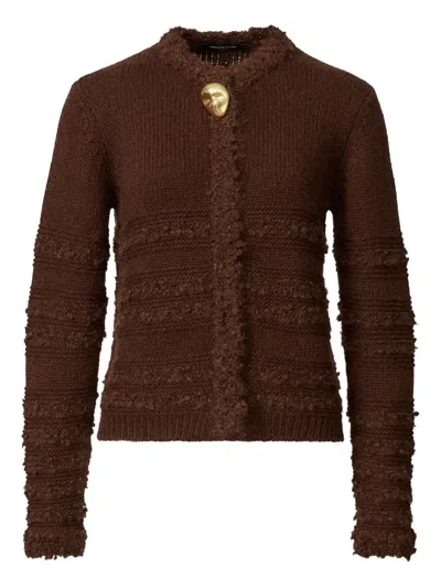 Fabiana Filippi Button-detail Cardigan In Brown
