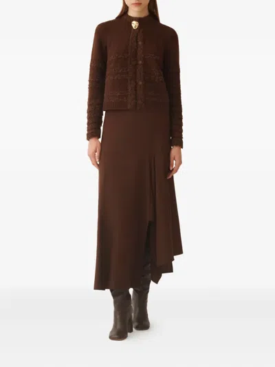 Fabiana Filippi Button-detail Cardigan In Brown