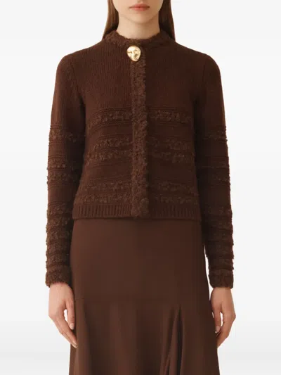 Fabiana Filippi Button-detail Cardigan In Brown