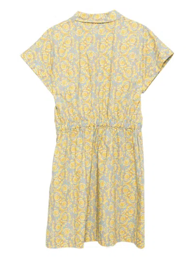 Versace Graphic-print Dress In Yellow