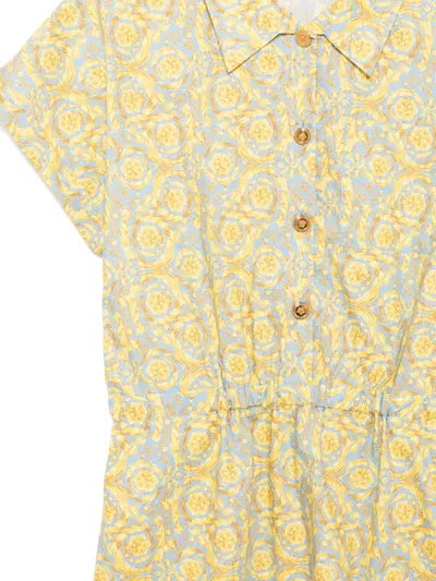 Versace Graphic-print Dress In Yellow