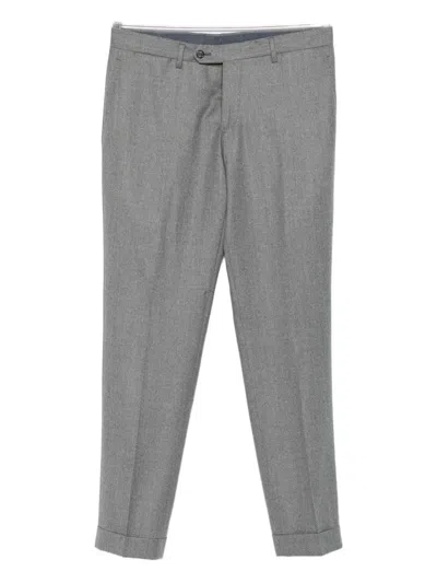 Barba Napoli Tailored Grey Wool Chinos In Gray