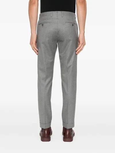 Barba Napoli Tailored Grey Wool Chinos In Gray