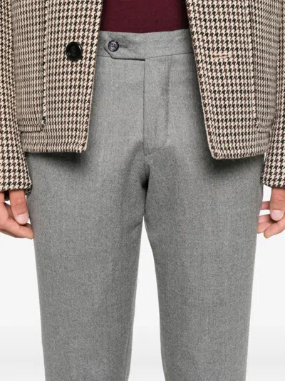 Barba Napoli Tailored Grey Wool Chinos In Gray