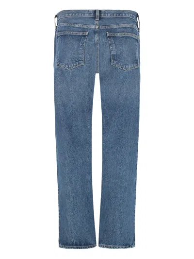 Agolde High-rise Straight Cropped Jeans In Blue