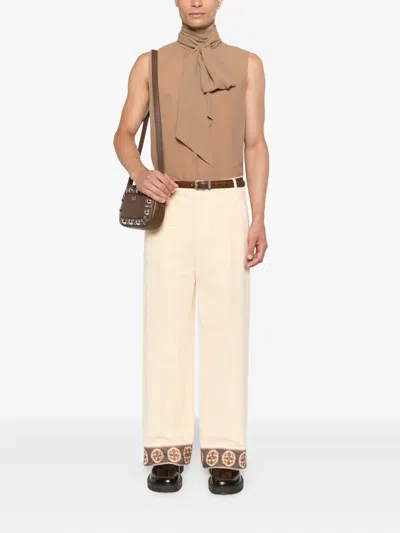 Valentino Neutral Pants In Neutral