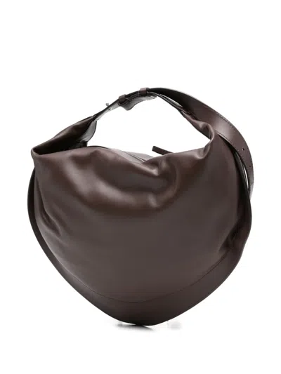 Federico Cina Shoulder Bag In Smooth Calfskin Leather In Brown