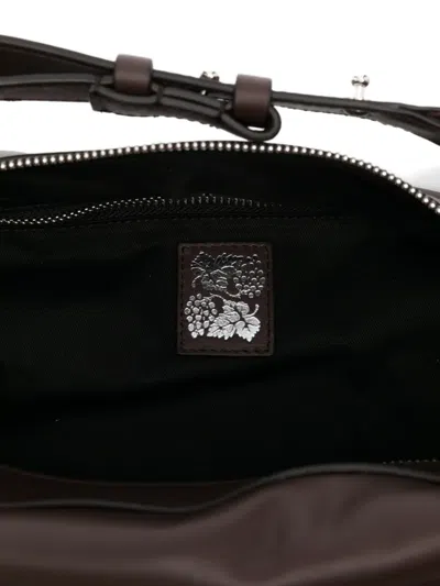 Federico Cina Shoulder Bag In Smooth Calfskin Leather In Brown