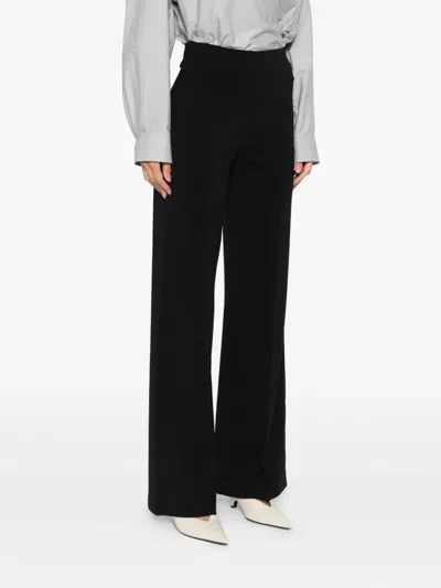 Patrizia Pepe Wide-leg High Waist Pants In Black