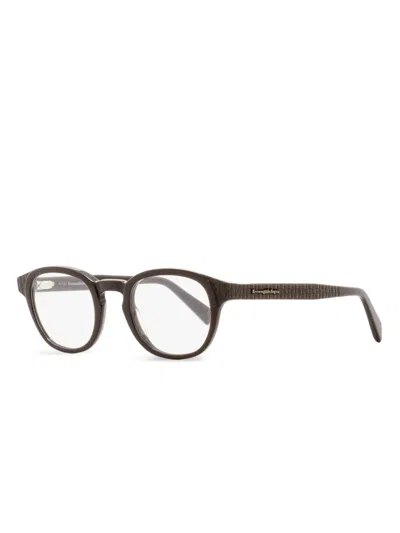 Zegna 5108 Round-frame Glasses In Brown