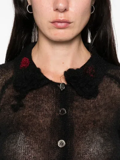 Archivio J.m. Ribot Rose-embellished Button Cardigan
