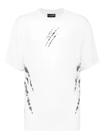 Plein Sport Claw-print Cotton T-shirt In White