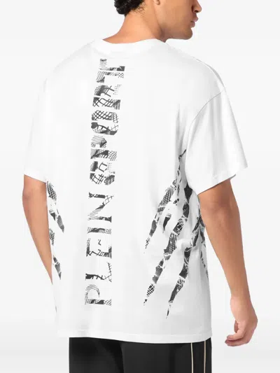 Plein Sport Claw-print Cotton T-shirt In White