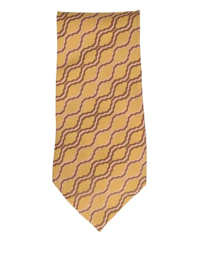 Pre-owned Gucci Geometric-print Silk Tie
