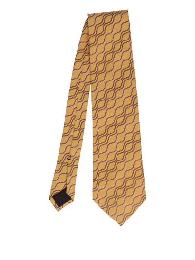 Pre-owned Gucci Geometric-print Silk Tie