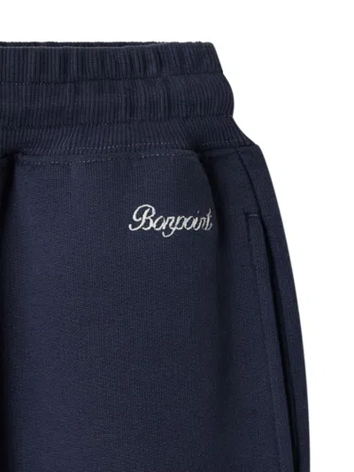 Bonpoint Embroidered Drawstring Joggers In Blue