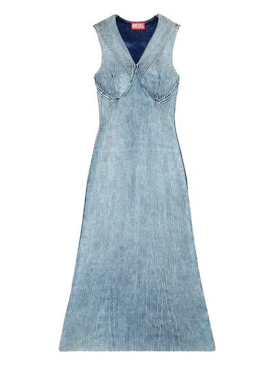 Diesel M-milong Midi Dress In Blue