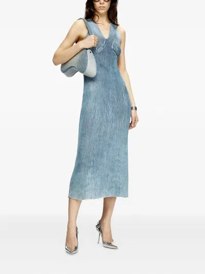 Diesel M-milong Midi Dress In Blue