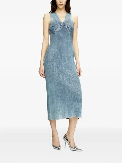 Diesel M-milong Midi Dress In Blue