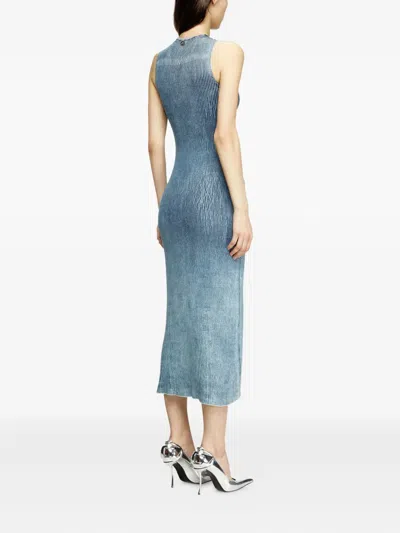 Diesel M-milong Midi Dress In Blue