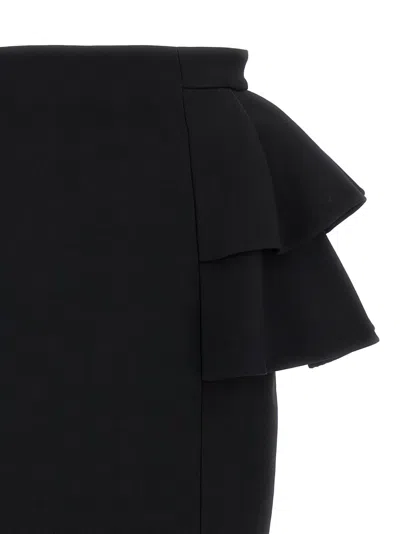 Valentino Couture Crepe High-waisted Skirt With Ruffle Detail In Black