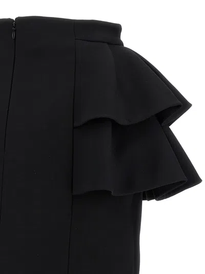 Valentino Couture Crepe High-waisted Skirt With Ruffle Detail In Black