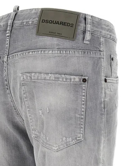 Dsquared2 Dsquared Grey Stretch Denim Skater Jeans In Gray