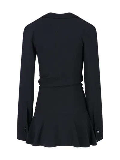 Attico Mini Dress With Deep V-neck In Black