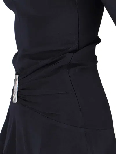 Attico Mini Dress With Deep V-neck In Black